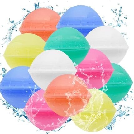 Reusable Eco-Friendly Water Balloons, Ufo-Shaped, Sealed By The Principle Of Atmospheric Pressure, Quick To Fill With Water And Leak-Proof, Pool, Beach And Water Play Toys (12 Pieces + Storage Bags)