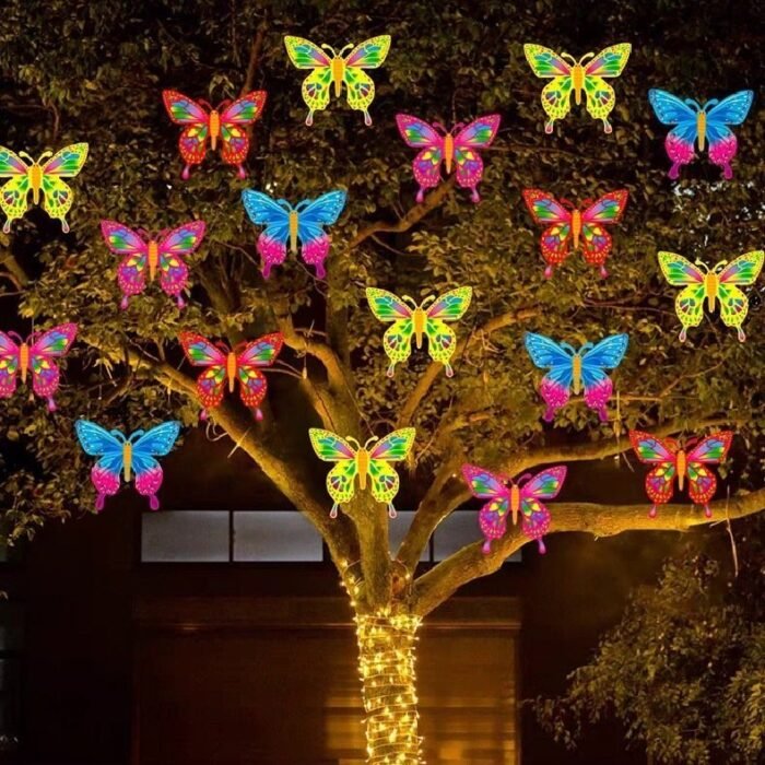 Duckkoko Swaying Butterfly Lights Decor Gardening Butterfly Flowers Plant Lights Decorative Yard Patio Lawn Pathway - Image 2