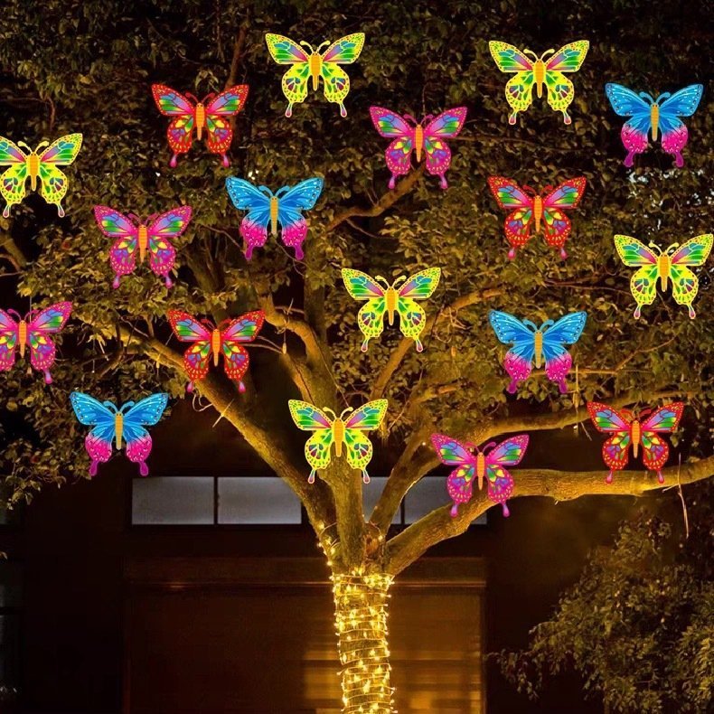 Duckkoko Swaying Butterfly Lights Decor Gardening Butterfly Flowers Plant Lights Decorative Yard Patio Lawn Pathway - Image 2