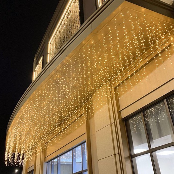 Duckkoko 400 LED Outdoor Curtain Lights String Lights Ceremony Birthday Christmas Balcony Roof Decorations - Image 4